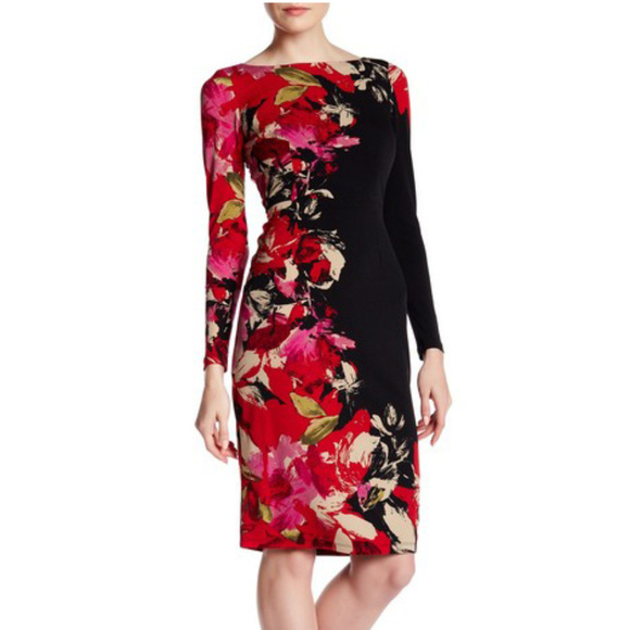 Maggy London Dresses & Skirts - Maggy London Floral Long Sleeve Sheath Dress - 12
